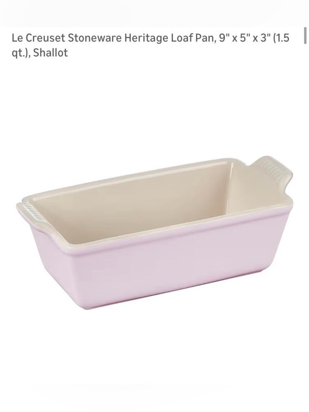 Le Creuset Heritage Loaf Pan in Shallot